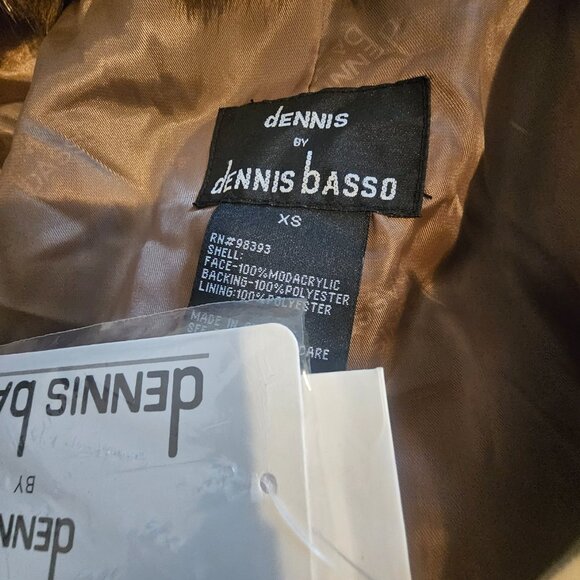 NWT Vintage Dennis Basso XS Chestnut Mink Faux Fur Zippered Coat Soft Shiny - Picture 11 of 13